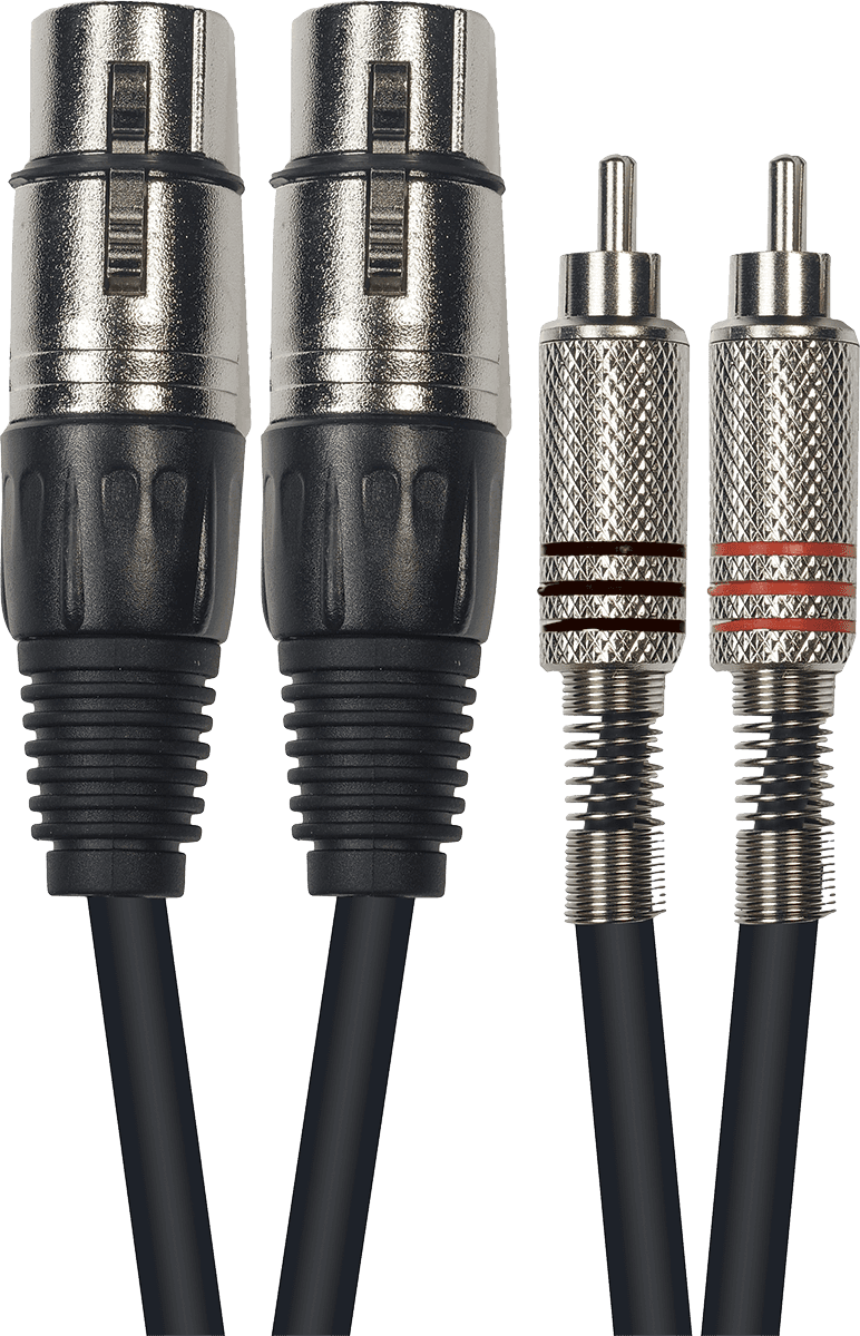 Yellow Cable Cordon 2 XLR Fem. 2 RCA 3 M