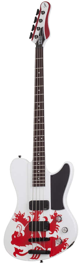 Ultra Spitfire Signature Simon Gallup Gloss White with Red Lion