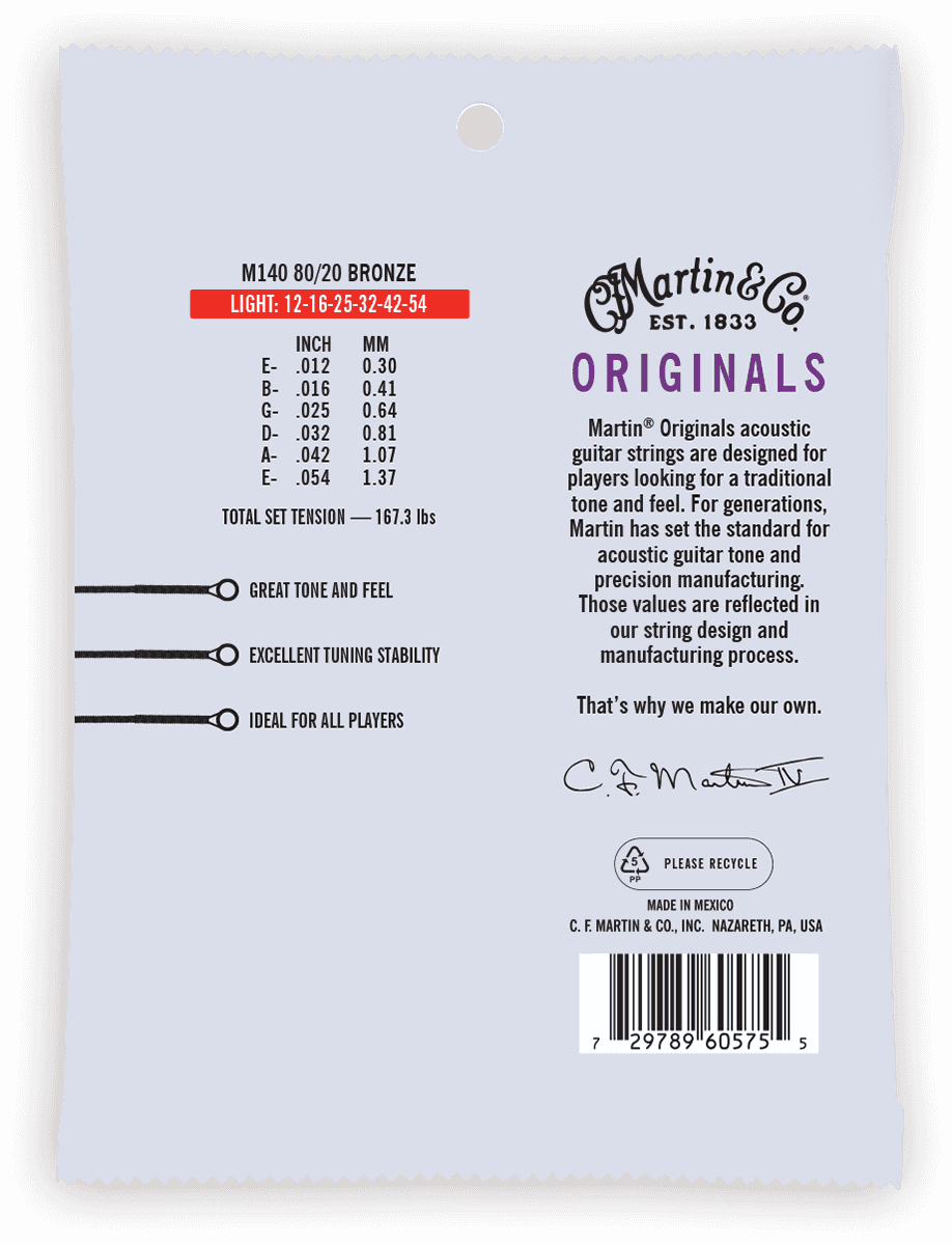 M140 Originals 80/20 Bronze Light 12-54