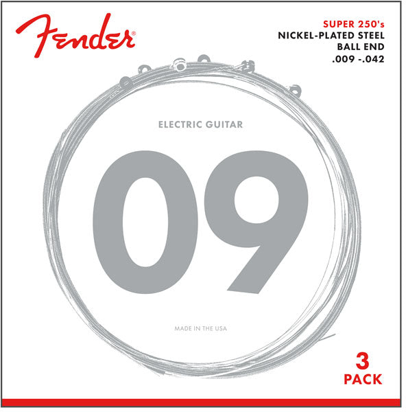 Super 250 Nickel Plated Steel 9-42 Pack de 3