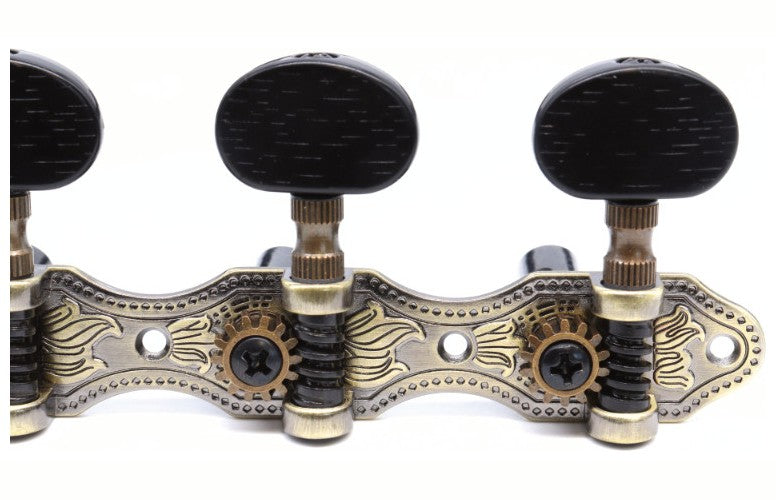 MÉCANIQUES CLASSIQUE 3+3 HAUSER BOUTON ET AXE NOIR LAITON VIEILLI