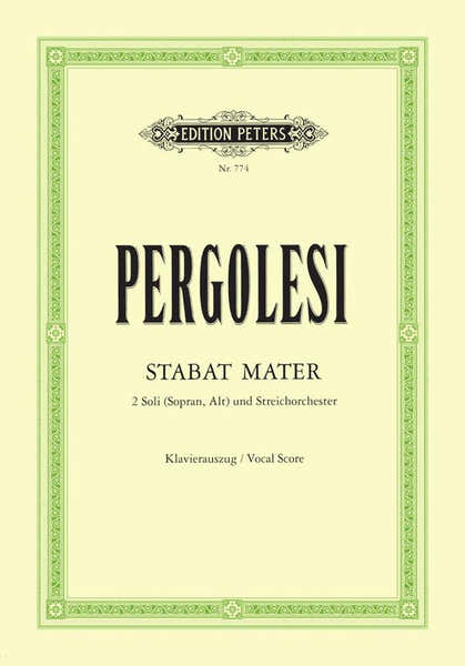 Pergolesi Giovanni Battista - Stabat Mater - Vocal Score
