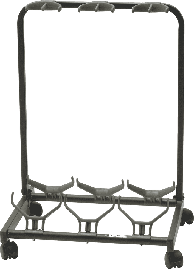 GS430 Stand pour 3 Guitares avec Roulettes Noir