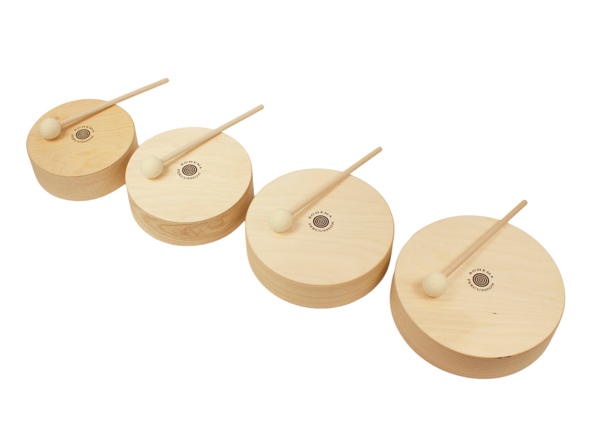 Set De 4 Toms En Bois + 4 Baguettes - 3+
