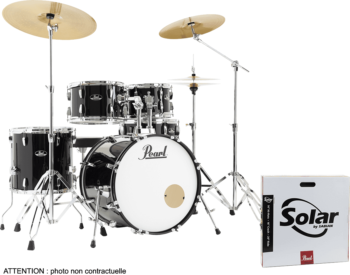 Pearl Roadshow Fusion 20 + B50 + Pack Solar Sabian Jet Black