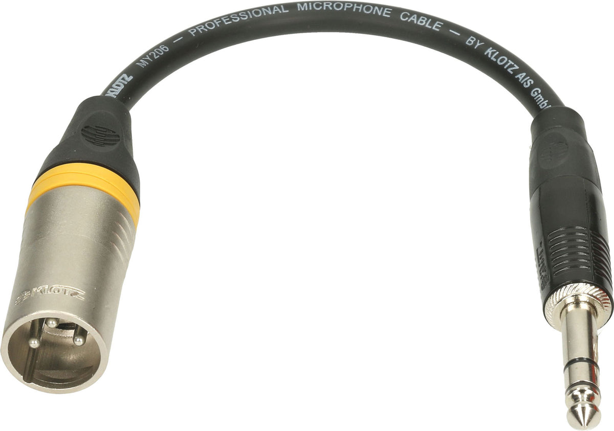 XLR-MP6.3 XLR M-jack 1/4"ST. Adapt. 0,2M Xlr3P M  - Jack 3P 6,35Mm