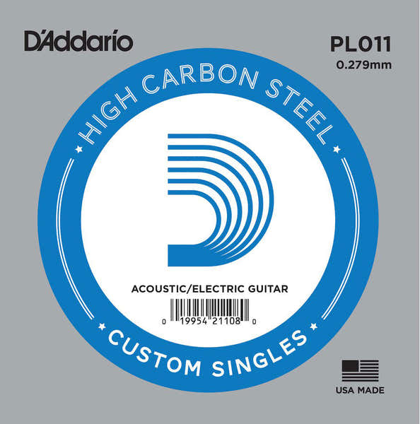 D'ADDARIO PL011 Plain Steel Guitar Single String 11