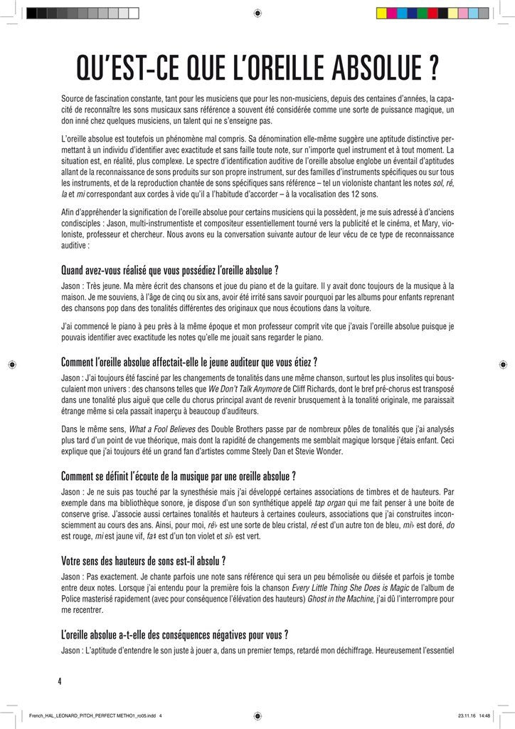 Perlmutter Adam - Methode D'audition Absolue