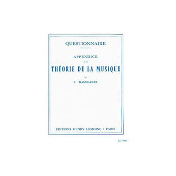 Danhauser - Questionnaire - Théorie Musicale