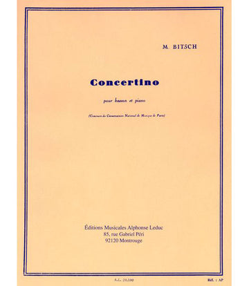 Bitsch M. - Concertino - Basson et Piano