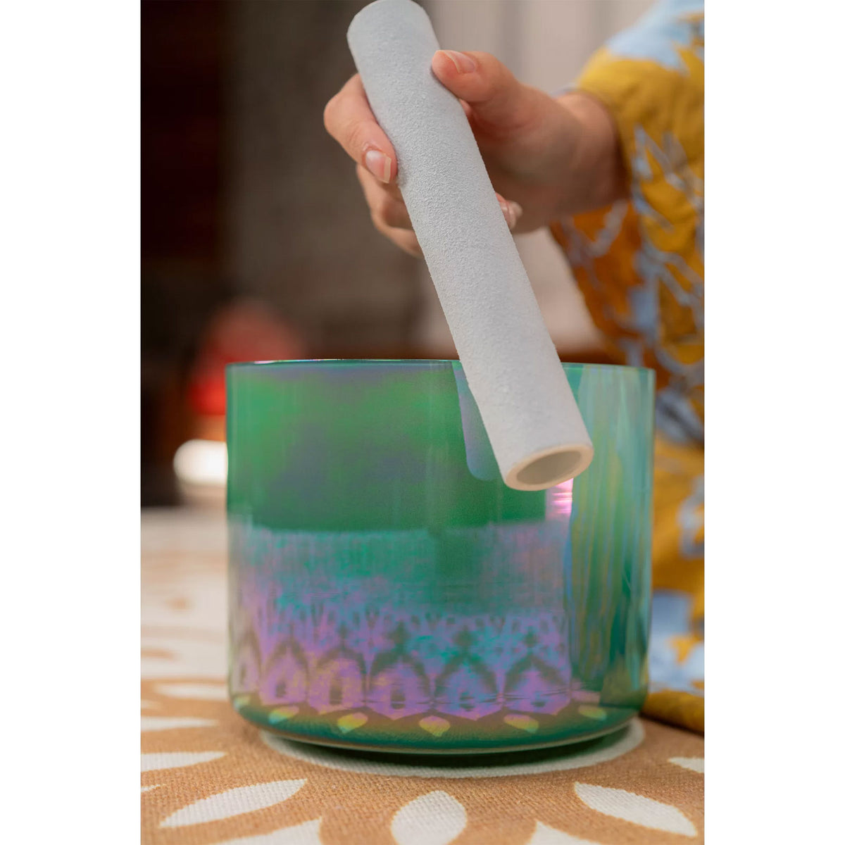 ESOLCSB285 - Bol chantant en cristal Essence Solfeggio de 6,75" 285 Hz vert turquoise