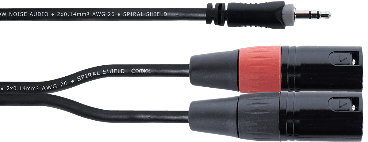 Câble Y Bretelle Mini-jack Stéréo / 2 XLR Mâle 3 M