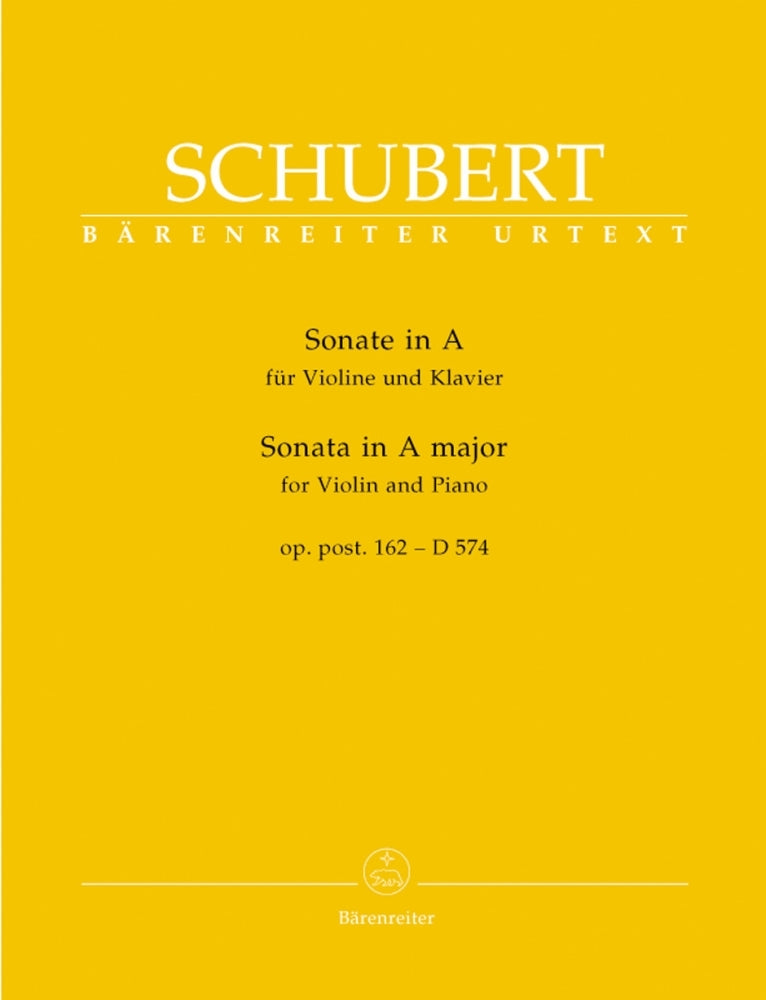 Schubert Franz - Sonata For Violin & Piano A Major Op. Post. 162 D 574