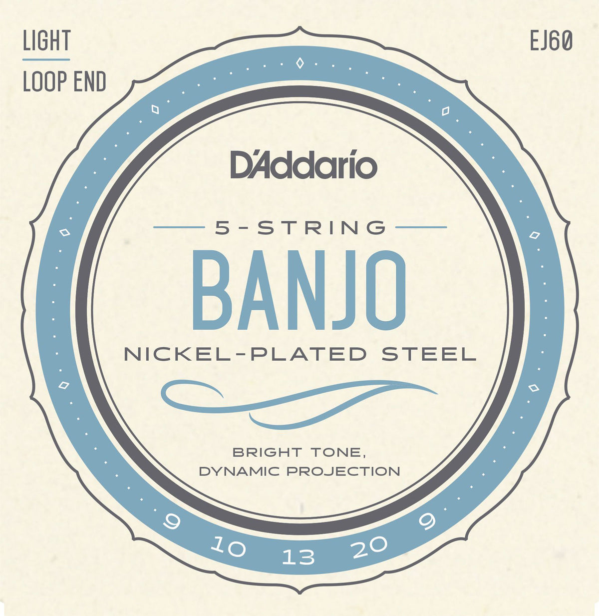 D'ADDARIO EJ60 5-string Banjo Strings Nickel Light 9-20