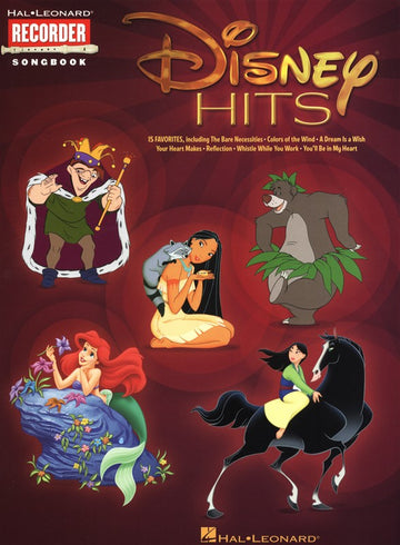 Disney Hits Recorder Songbook - Recorder
