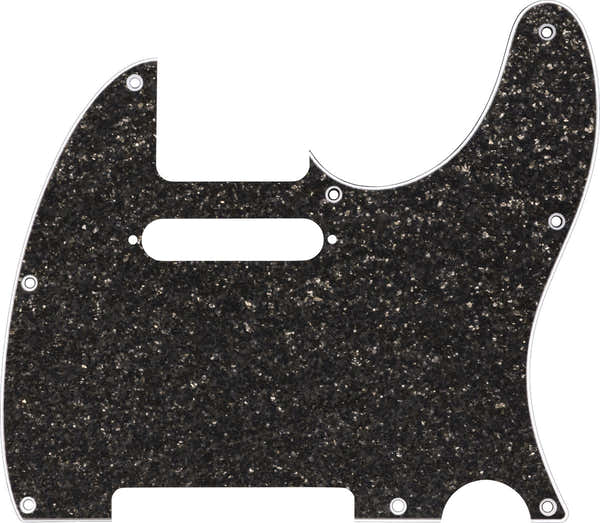 Hybrid Glass/Glitter Tele S/S Pickguard, Dark Gray Sparkle