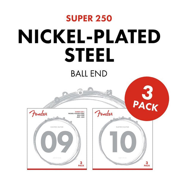Super 250 Nickel Plated Steel 9-42 Pack de 3