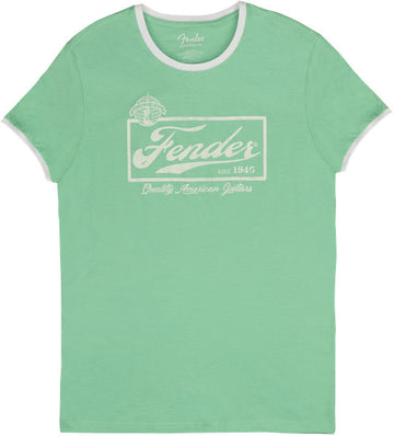 "XL" Beer Label Men's Ringer Tee Sea Foam Green/White