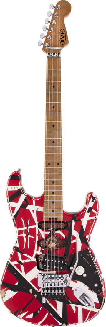 Stratocaster HSS Striped Series MN Red With Black Stripes Relic