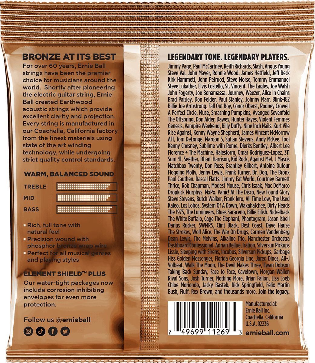 3551 Earthwood Phosphore Bronze 10-52 Pack de 3