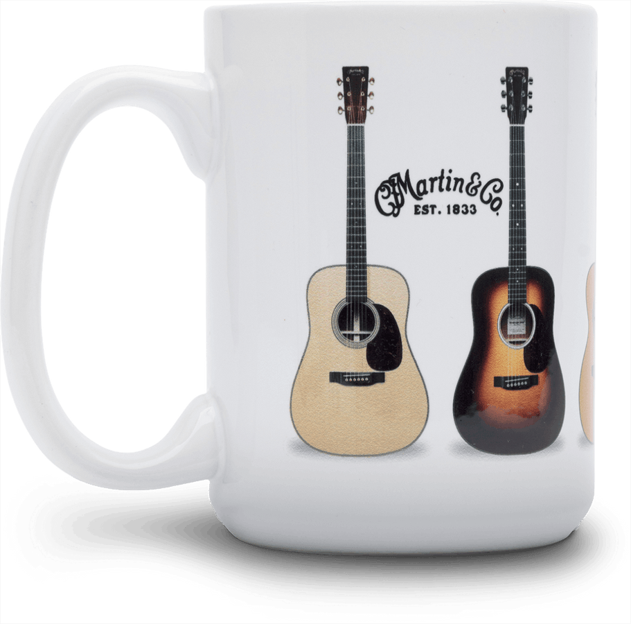 Mug Ceramic With Guitars White