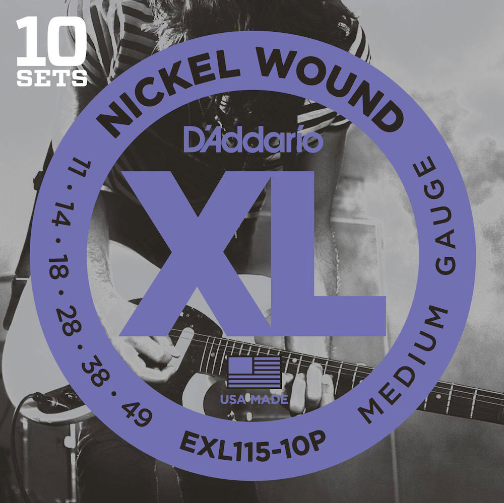 EXL115-10p Nickel Wound Medium Pack de 10