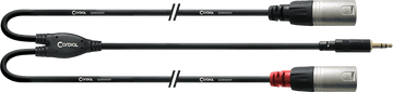 Câble Y Bretelle Minijack Stéréo/2 XLR Mâle Longs 3 M