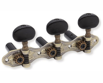 MÉCANIQUES CLASSIQUE 3+3 HAUSER BOUTON ET AXE NOIR LAITON VIEILLI