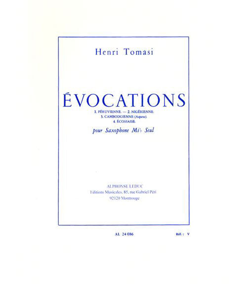 Leduc Tomasi H. - Evocations - Saxophone Mib Seul