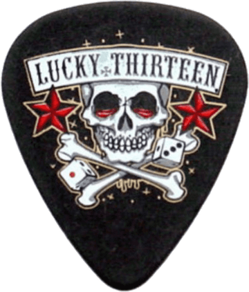 36 x 1,00mm Lucky 13 Series II Black #11 Skull Dice