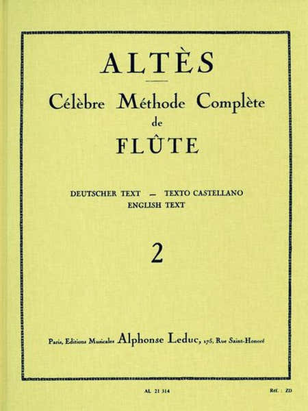 Altes - Methode De Flute Traversiere Vol. 2