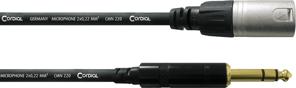 Cordial Câble Audio Stéréo XLR Mâle/jack Mâle Stéréo 3 M