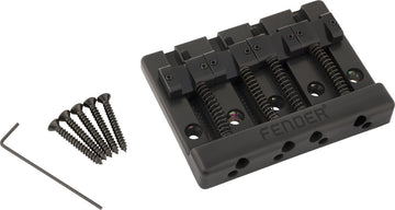 Fender HiMass 4-String Bass Bridge Assembly With Brass Saddles Black