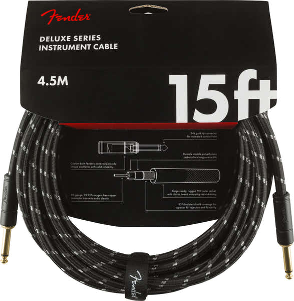 Fender 4,5m Deluxe Instrument Cable Black Tweed