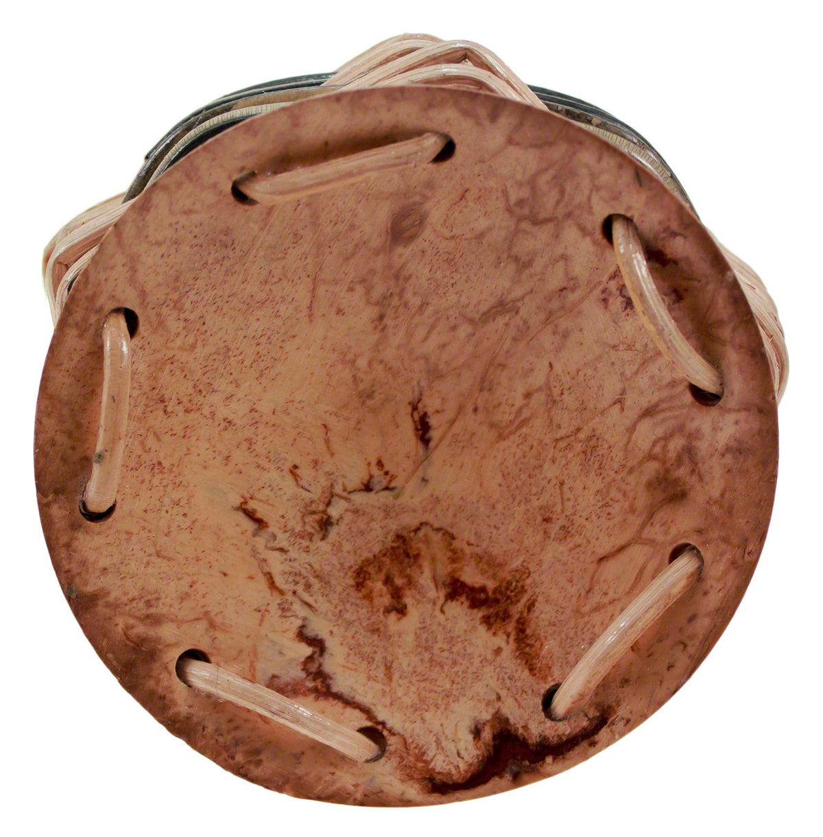Caxixi Moyen Osier Bicolore Fond Calebasse 17CM