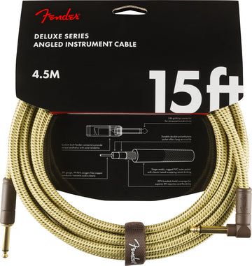 4,5m Deluxe Instrument Cable Straight/angle Tweed