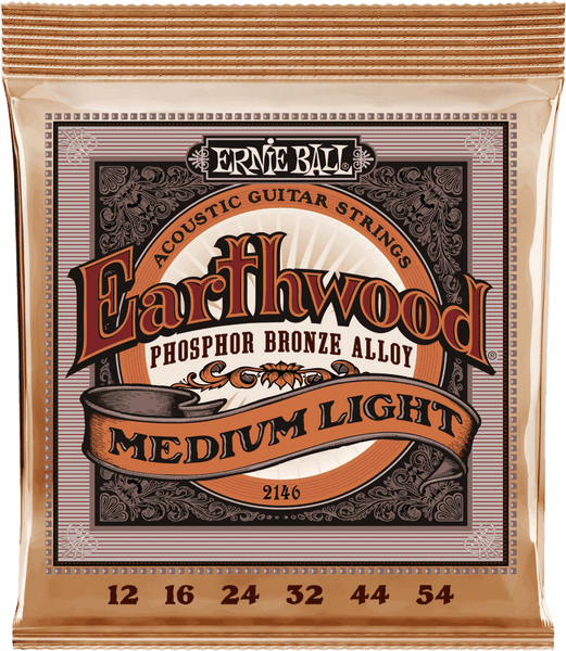 Ernie Ball 2146 Hearthwood Phosphor Bronze Medium Light 12-54
