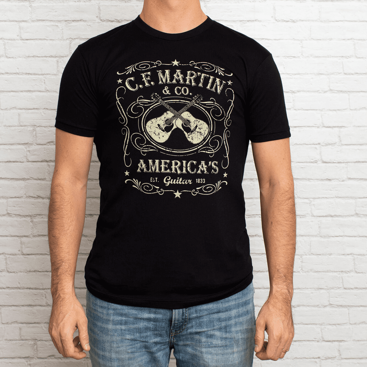 "S" Tee-Shirt Dual Guitar Black