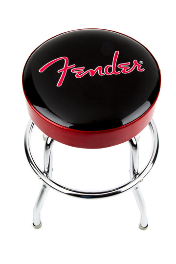 Red Sparkle Logo Barstool Black Red SPARKLE-chrome 24"