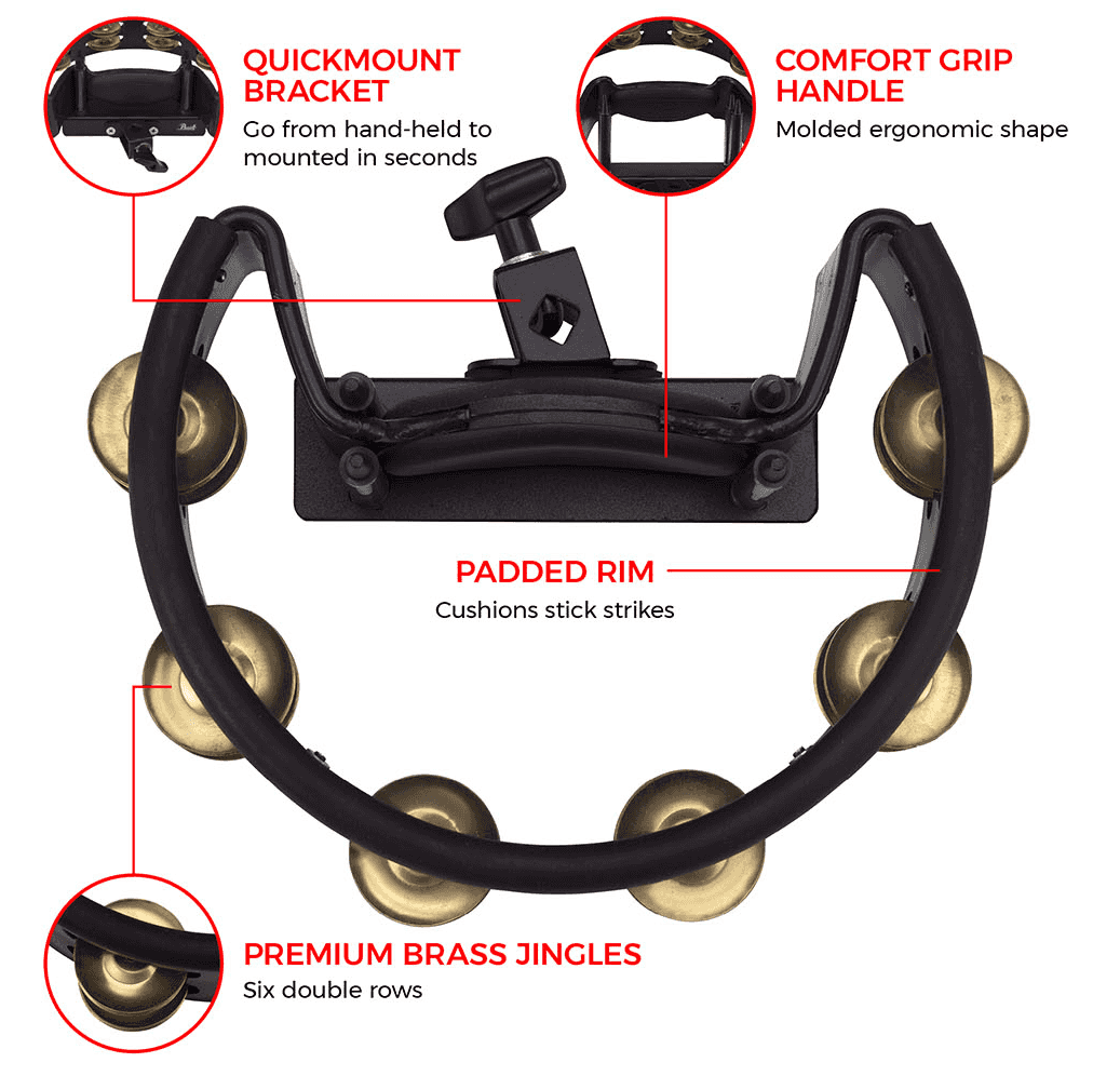 PTM-10GHX Tambourin A Main Avec Systeme De Fixation
