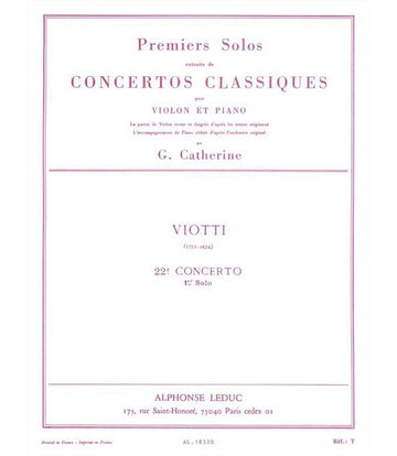 VIOTTI - PREMIERS SOLOS - CONCERTO N°22 - VIOLON ET PIANO