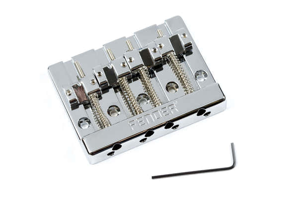 Himass 4-String Bass Bridge Assembly With Brass Saddles Chrome