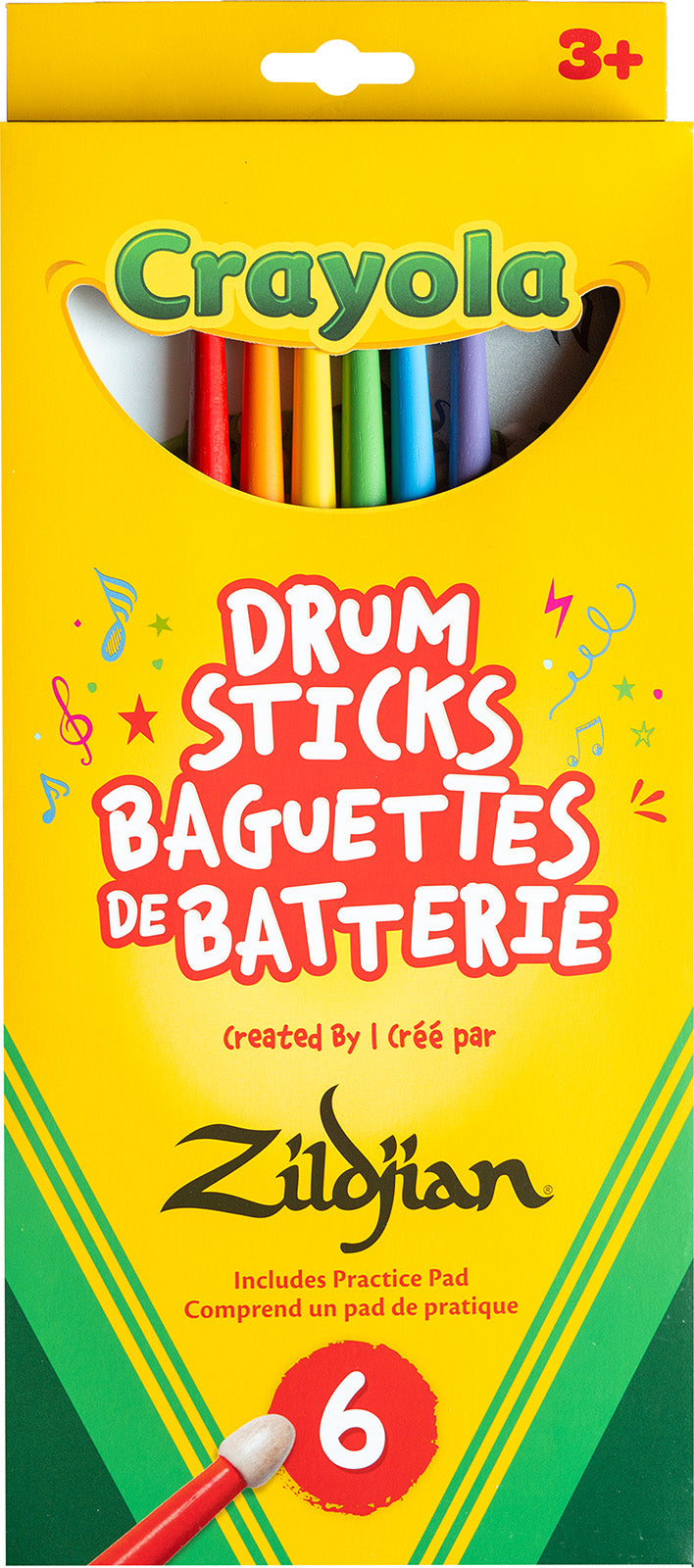ZKIDS Baguettes Pack Crayola 6 baguettes + pad