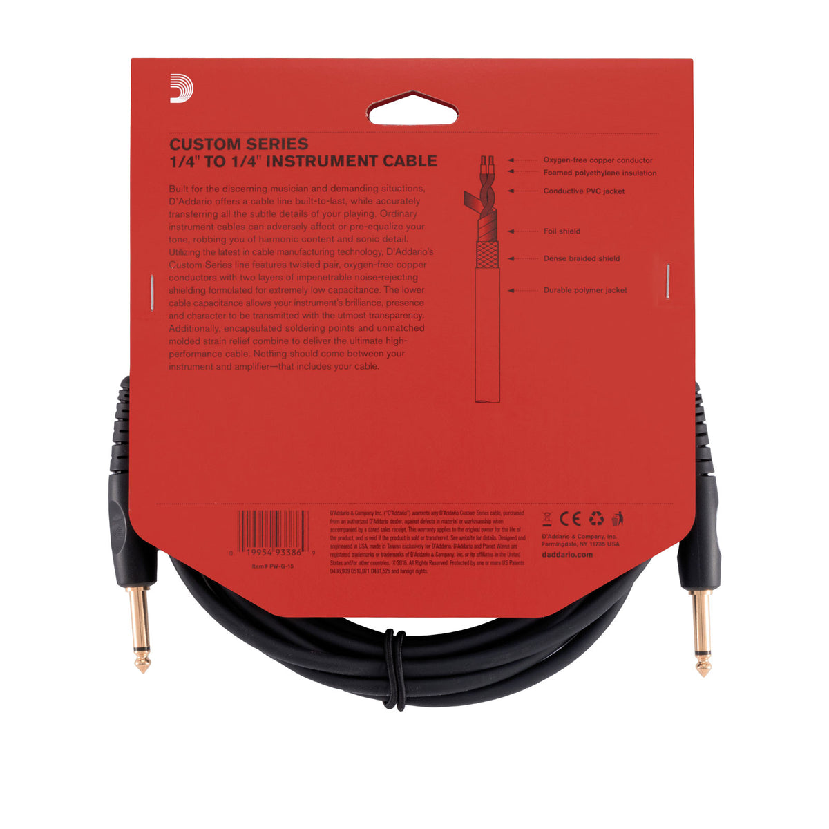 Custom Series Instrument Cable 15 Feet