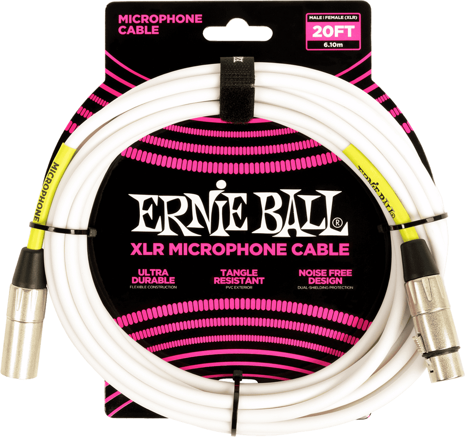 Cbles Microphone Classic XLR Mâle/XLR Fem 6M Blanc