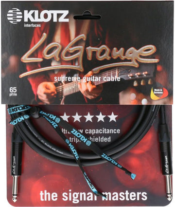 LA-grange Câble Instr. Noir 4,M Jack Mono - Jack Mono