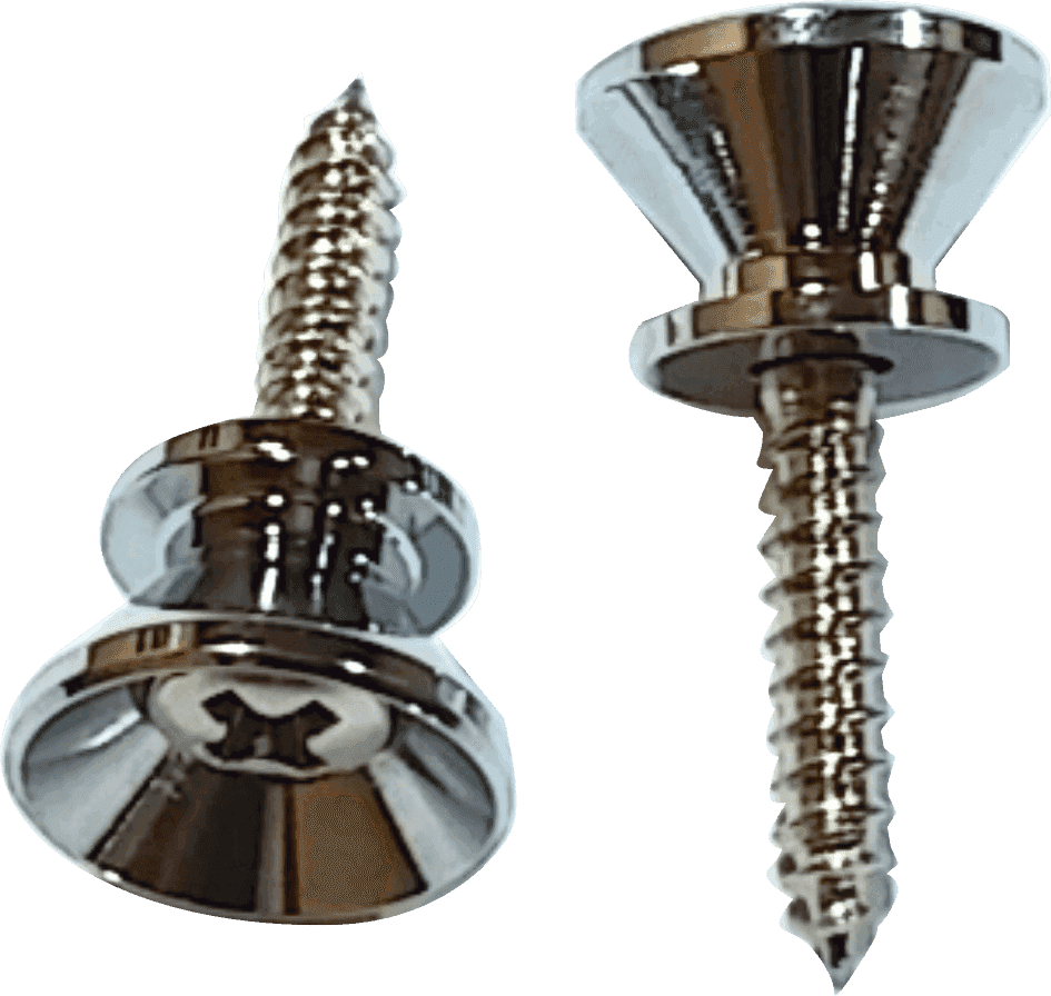Attache-Courroies Type Strat par 2 avec Vis Chrome