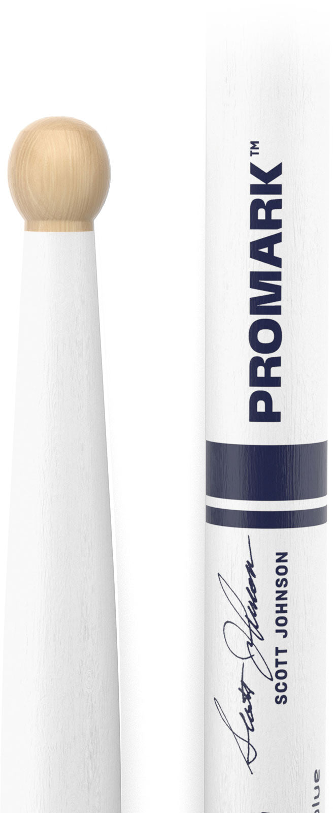 TXDC17W-WHITE - American Hickory Scott Johnson Marching Drumsticks