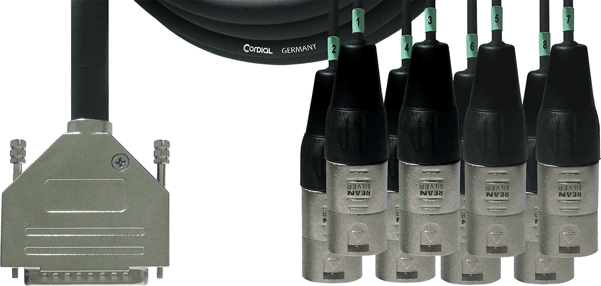 Câble Interface SUB-d/8 XLR Mâles 5 M