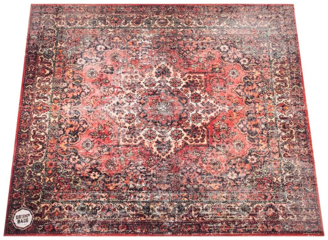 Suspension Libre & Réduction du Bruit d'Impact de 27dB - Tapis Batterie 1.85 x 1.65m - Rouge Persan Usé
